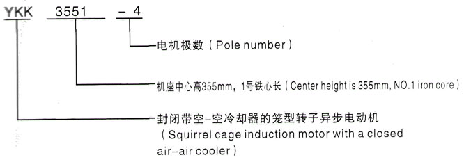 YKK系列(H355-1000)高压YE2-112M-6三相异步电机西安泰富西玛电机型号说明